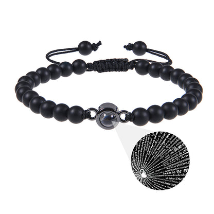 "Custom Photo Projection Bracelet in 100 Languages"