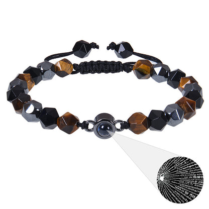 "Custom Photo Projection Bracelet in 100 Languages"