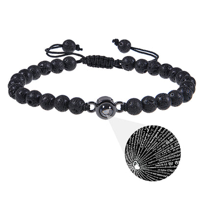 "Custom Photo Projection Bracelet in 100 Languages"