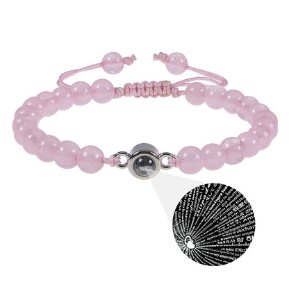 "Custom Photo Projection Bracelet in 100 Languages"