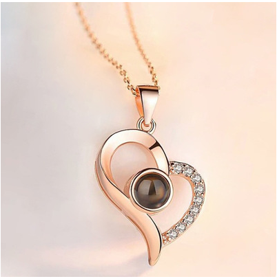 100 Languages "I Love You" Projection Necklace